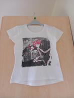 Wit t-shirt met steentjes maat 134/140, zeer goede staat, Ophalen of Verzenden, Zo goed als nieuw, Meisje, Shirt of Longsleeve