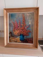 Zeer mooi, groot, ingekaderd schilderij op doek -  64 x77 cm, Ophalen