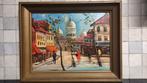 Peinture vintage avec vue sur Montmartre, Antiquités & Art, Enlèvement