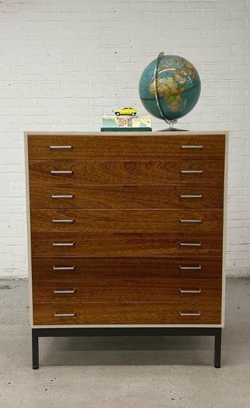 Vintage Papierkast Schoolkast Architectenkast beschikbaar voor biedingen