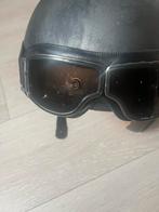 Retro helm vintage look met bijpassende bril, Motoren, Ophalen, Heren, Tweedehands, XL