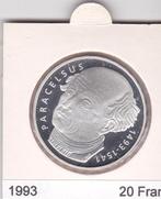Zwitserland 20 Frank 1993, Ophalen of Verzenden, Overige landen, Losse munt, Zilver