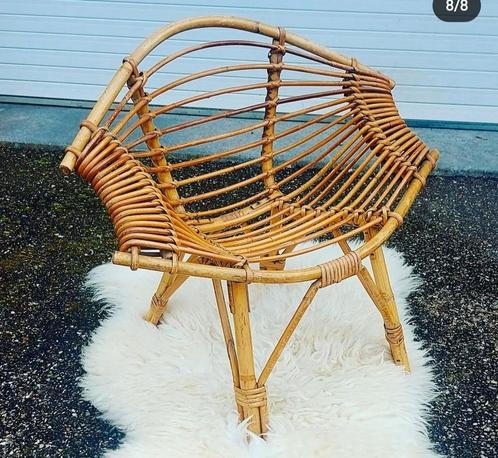 Vintage rotan bamboe kinderstoel, Kinderen en Baby's, Kinderstoelen, Ophalen of Verzenden