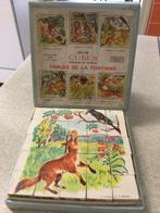 Vintage  25 jeu de cubes fables de la Fontaine 1950, Ophalen of Verzenden