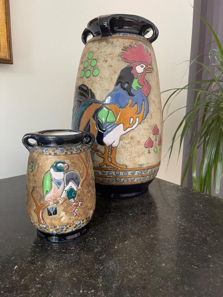 2x AMPHORA Austria CAMPINA ART DECO potten, Antiek en Kunst, Antiek | Keramiek en Aardewerk, Ophalen of Verzenden