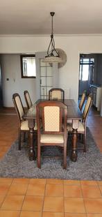 Complete eiken eetkamer - 6 stoelen-tafel-kast-dressoir, Huis en Inrichting, Ophalen, Zo goed als nieuw, Eiken, 4 tot 6 stoelen