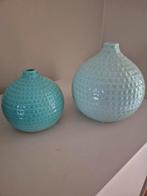 2 mooie blauwe deco vazen/potten, Ophalen, Zo goed als nieuw