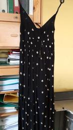 Zomerse topper flatterende lange jurk mouwloos zwart goud M, Kleding | Dames, Jurken, Maat 38/40 (M), Zwart, Ophalen of Verzenden