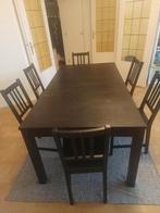 Used IKEA table with 6 chairs. Extendable., Huis en Inrichting, Tafels | Eettafels, Ophalen, Gebruikt