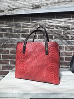 Lederen handtas, Handtassen en Accessoires, Tassen | Damestassen, Ophalen of Verzenden, Zo goed als nieuw, Rood, Handtas