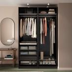 IKEA série PAX brun noir avec armoire à portes coulissantes, Maison & Meubles, Armoires | Penderies & Garde-robes, 150 à 200 cm
