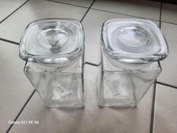 2 NIEUWE glazen voorraadpotten beschikbaar voor biedingen
