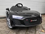 Audi R8 12v zwart Afstands. - Bluetooth - Leder en Rubberba, Kinderen en Baby's, Speelgoed | Buiten | Voertuigen en Loopfietsen