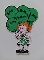 Vintage Sticker - Meisje groene ballonnen - Brio-Matic, Verzamelen, Bedrijf of Vereniging, Ophalen of Verzenden, Zo goed als nieuw