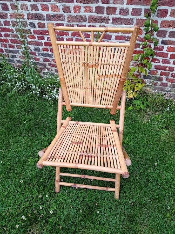 Opvouwbare rotan stoel, Tuin en Terras, Tuinstoelen, Zo goed als nieuw, Rotan, Ophalen