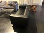 Driezit zwart leder, Huis en Inrichting, Zetels | Zetels, Ophalen, 150 tot 200 cm, 75 tot 100 cm, Driepersoons