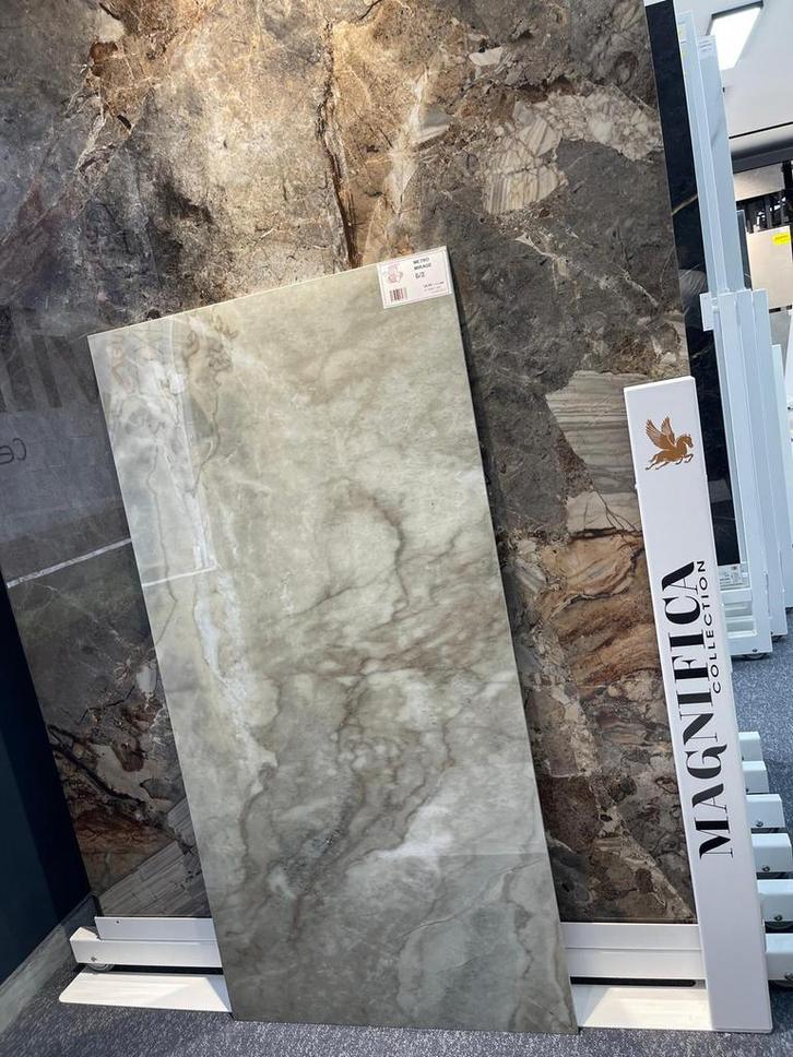 ✅ Carrelage marbré beige 60x120 POLI RECTIFIÉ 1er choix ❗️, Doe-het-zelf en Bouw, Tegels, Zo goed als nieuw