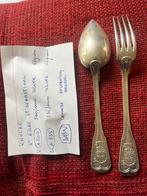 Zilver lepel en vork Schutters Gilde Knokke St Sebastien, Ophalen, Zilver
