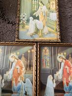 devotieprints- Communie gouden kaders 3 stuks, Antiek en Kunst, Ophalen