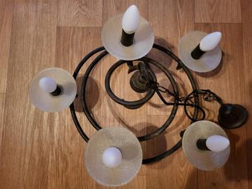 Superbe Luminaire 5 branche à suspendre type industriel, Maison & Meubles, Enlèvement ou Envoi, Comme neuf