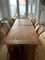 Table en bois massif  + 6 chaises, Gebruikt, 6 tot 8 stoelen, Ophalen