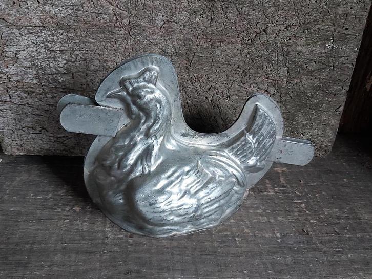 Mooie oude dubbele chocoladevorm Kippen Letaing, Antiek en Kunst, Curiosa en Brocante, Ophalen of Verzenden