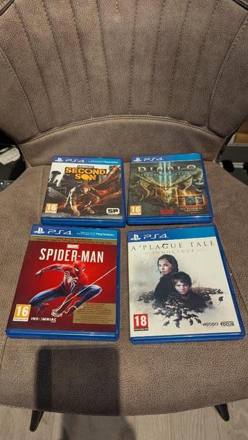 PS4 Infamous: Second son, Spider-man, A plague tale: innocen beschikbaar voor biedingen