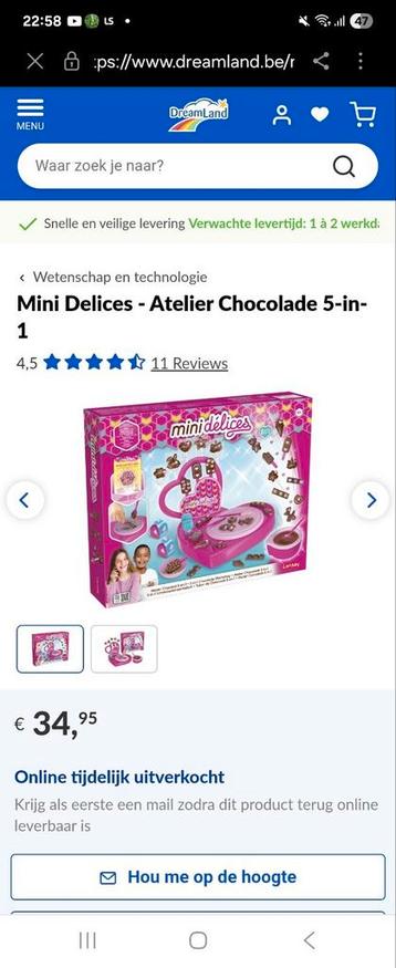 Mini Delices - Atelier Chocolade 5-in-

1 beschikbaar voor biedingen