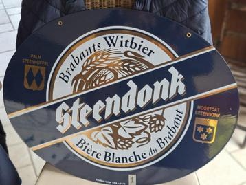 Geëmailleerd bord met witbier uit Steendonk Namur beschikbaar voor biedingen