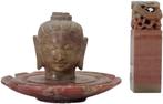 Boeddha wierookbrander + lak stempel in Soapstone, Ophalen of Verzenden, Zo goed als nieuw