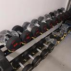 Nieuwe Pu Dumbells Set 5 tot 30 kilo + dumbells opberg rack, Ophalen