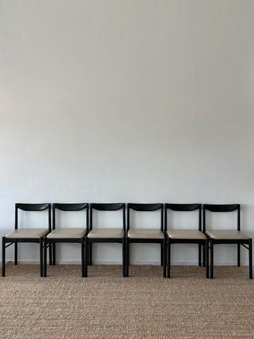 Vintage Mid century houten stoelen, set van 6 beschikbaar voor biedingen
