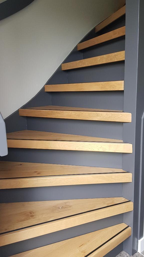 Trap - Eiken traprenovatie - traptreden - GROTE VOORRAAD!, Doe-het-zelf en Bouw, Ladders en Trappen, Nieuw, Trap, Ophalen of Verzenden