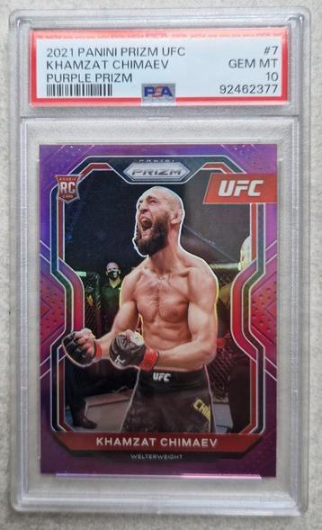 2021 UFC Khamzat Chimaev purple /149 'true rookie' PSA 10 beschikbaar voor biedingen