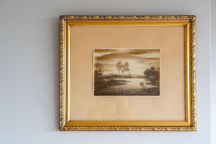 Schilderij van Andreas Bosteels;gesigneerde ingekaderde foto, Antiek en Kunst, Kunst | Schilderijen | Klassiek, Ophalen