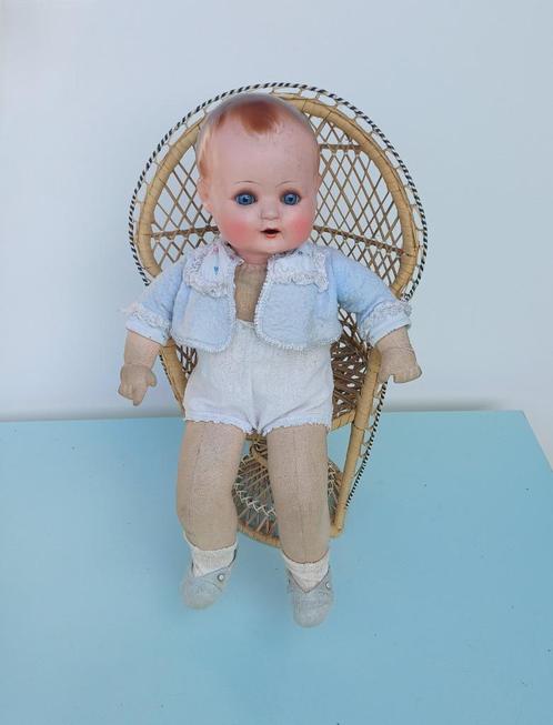 Hele mooie oude baby schildpad pop / Adorable poupée ancienn, Antiek en Kunst, Antiek | Speelgoed, Ophalen of Verzenden
