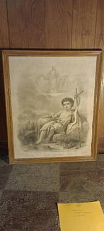 Religieuze gravure„De gedachte aan de goddelijke missie,n313, Antiek en Kunst, Ophalen