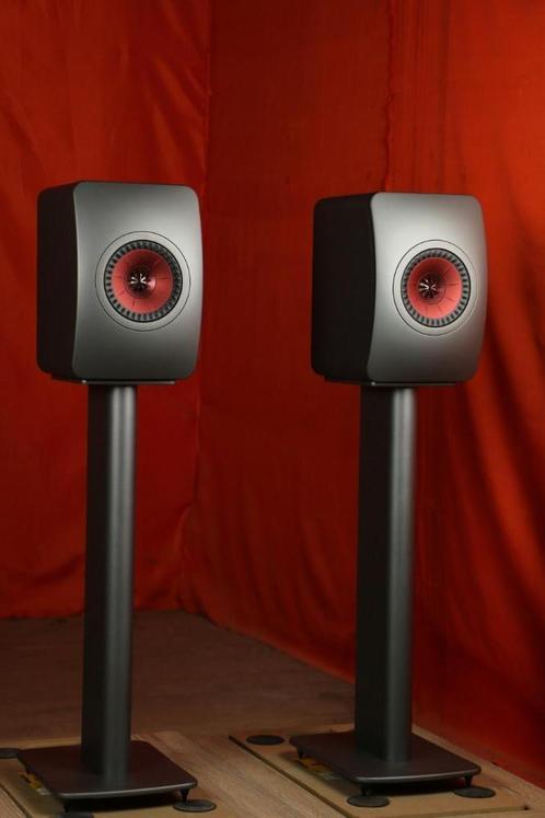 KEF LS50 / LS 50 Meta GRIJS + Stands *Beursdemo! Inruil OK., Audio, Tv en Foto, Luidsprekerboxen, Zo goed als nieuw, Front, Rear of Stereo speakers