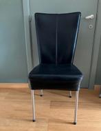 8 keukenstoelen eetkamer zwart leer, Huis en Inrichting, Ophalen, Zo goed als nieuw, Zwart, Leer