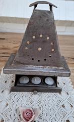 Handgemaakt ijzeren kacheltje voor theelichtjes, Ophalen of Verzenden