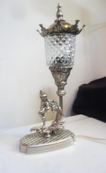 Tafel lamp zilver kristal Art-Nouveau H 40✨😍🤗💑🎁👌