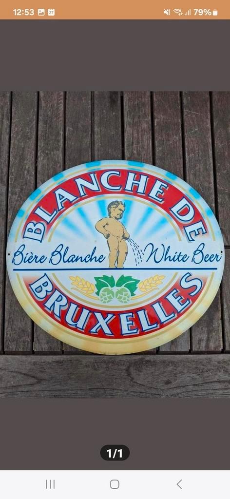 Reclamebord Blanche de Bruxelles, Verzamelen, Biermerken, Zo goed als nieuw, Ophalen of Verzenden