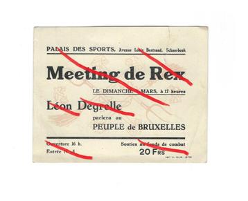 Brussel Bruxelles Leon Degrelle Rex Meeting Brigade Front SX beschikbaar voor biedingen