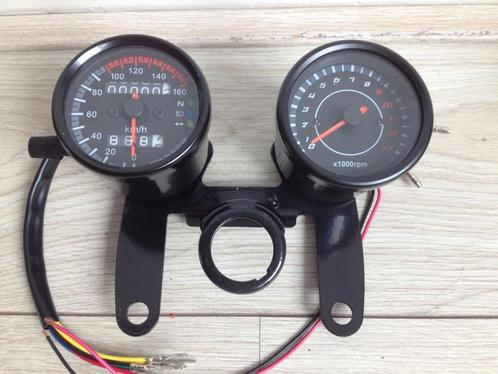 Toerenteller en kilometerteller set caferacer bobber tracker, Motoren, Tuning en Styling, Ophalen of Verzenden