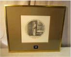 Mooie Oude Gravure 'Voor Doofmans Deur' - 50x43, Antiek en Kunst, Ophalen of Verzenden
