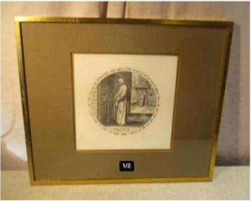 Mooie Oude Gravure 'Voor Doofmans Deur' - 50x43 beschikbaar voor biedingen
