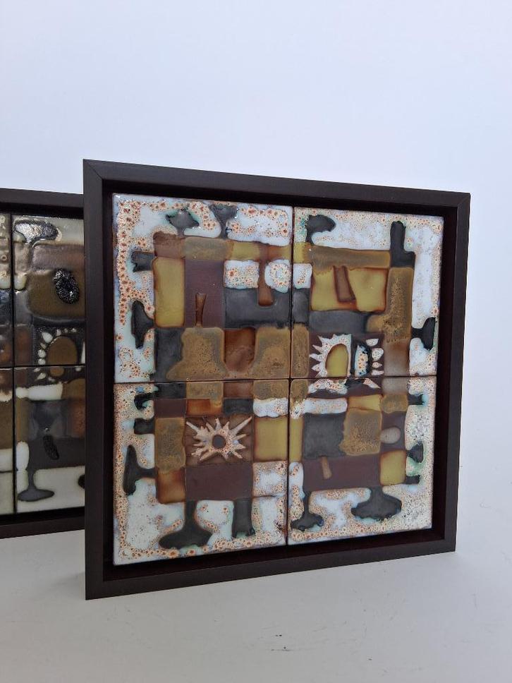 Jan Nolf vintage keramische tegels 1960, Antiek en Kunst, Antiek | Keramiek en Aardewerk, Verzenden