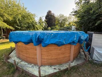 Bovengronds stalen zwembad Ø 4,55 m x 1,32 m + warmtepomp beschikbaar voor biedingen