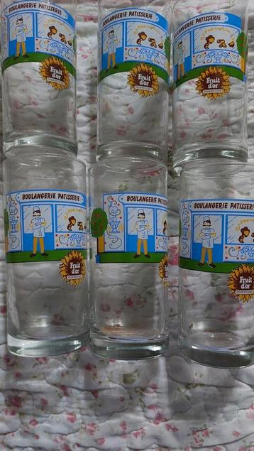 Vintage publicitaire 6 verres années 80 Fruit d'or  beschikbaar voor biedingen