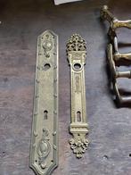 Antieke deurklink, deurbeslag, Messing, koper, Antiek en Kunst, Antiek | Brons en Koper, Ophalen, Koper